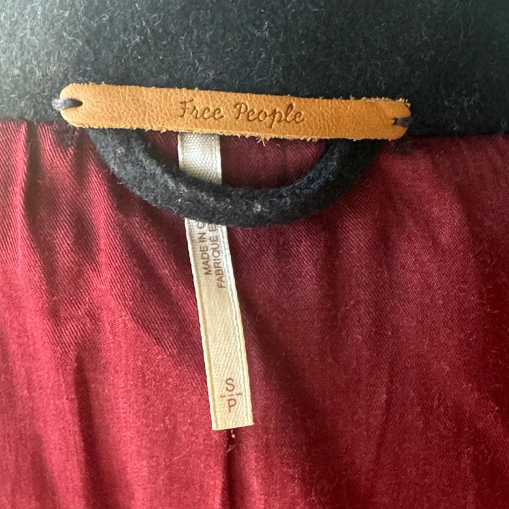 Free People Wool Regan Puff Sleeve Military Jacket Blazer Size S - Picture 10 of 14